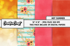 Summer Digital Papers, vintage scrapbook backgrounds designs Product Image 1