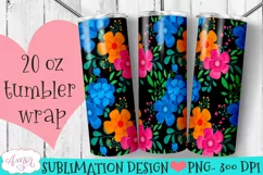 Seamless floral tumbler wrap for sublimation customizable Product Image 2