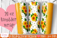 Bundle sunflower tumbler wrap for sublimation | 6 floral PNG Product Image 6