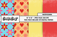 Matryoshka Digital Papers, scrapbooking backgrounds designs Product Image 1
