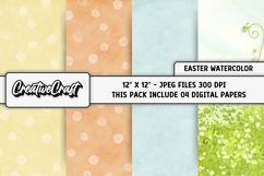 Easter Watercolor Digital Papers, scrapbooking backgrounds Product Image 1