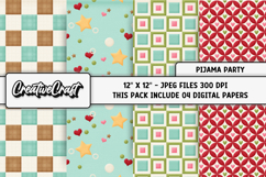 Pijama Party Digital Papers, scrapbook backgrounds designs Product Image 1