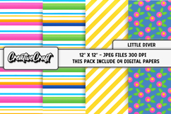 Little Diver Digital Papers, scrapbook backgrounds designs Product Image 1