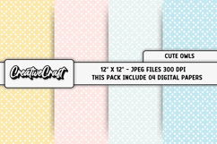 Cute Owls Digital Papers, scrapbooking backgrounds designs Product Image 1
