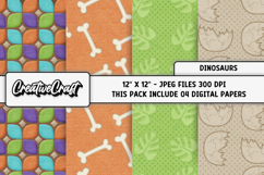 Dinosaurs Digital Papers, scrapbooking backgrounds designs Product Image 1