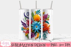 3D Tumbler Sublimation BUNDLE | Colorful floral tumblers PNG Product Image 6