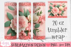 Floral 3D Tumbler Sublimation BUNDLE | Spring tumbler PNG Product Image 3