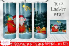 Santa tumbler wrap for sublimation | Christmas tumbler PNG Product Image 2