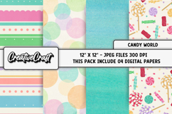 Candy World Digital Papers, scrapbooking backgrounds designs Product Image 1