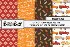 Autumn Fall Digital Paper, thanksgiving digital scrapbook Product Image 1