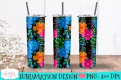 Seamless floral tumbler wrap for sublimation customizable Product Image 3