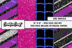 Girl Dracula Digital Papers, scrapbook backgrounds designs Product Image 1