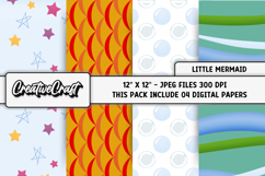 Little Mermaid Digital Papers, scrapbook backgrounds designs Product Image 1