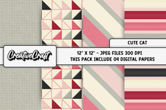 Cute Cat Digital Papers, scrapbooking backgrounds designs Product Image 1