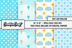 Hot Air Balloon Digital Papers, scrapbook background designs Product Image 1