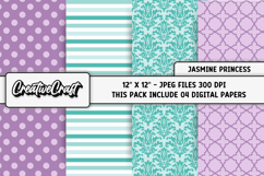 Jasmine Princess Digital Papers, scrapbooking backgrounds Product Image 1