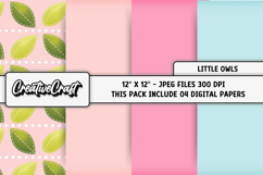 Little Owls Digital Papers, scrapbooking backgrounds designs Product Image 1
