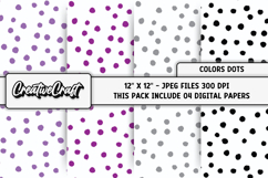 Colors Dots Digital Papers, scrapbooking backgrounds designs Product Image 1