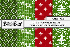 Christmas Digital Paper, christmas digital scrapbooking Product Image 1