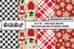 Christmas Digital Paper, gingerbread christmas digital paper Product Image 1