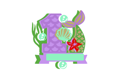 Mermaid Topper numbers 3D SVG Product Image 3