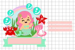 cute mermaid cake topper 3D SVG Product Image 2