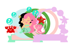 cute mermaid cake topper 3D SVG Product Image 3