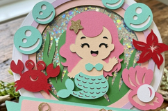 cute mermaid cake topper 3D SVG Product Image 4
