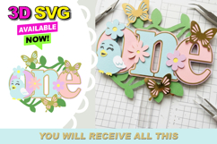 Spring Floral ONE 3D Cake Topper Product Image 1