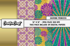 Jasmine Princess Digital Papers, scrapbooking backgrounds Product Image 1