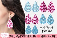 Teardrop earring sublimation Bundle | 46 earring PNG designs Product Image 4