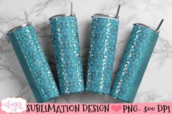 Teal Tumbler Wrap for Sublimation | Customizable tumbler PNG Product Image 2