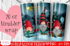 Gnomes tumbler wrap for sublimation | Christmas tumbler PNG Product Image 1