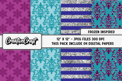 Frozen Inspired Digital Papers, scrapbooking papers designs Product Image 1