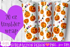 Cute Halloween tumbler wrap PNG for sublimation seamless Product Image 1