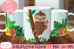 Sloth Mom Mug Wrap PNG| Cute Mother's Day Mug Templates Product Image 1