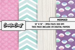Little Mermaid Digital Papers, scrapbook backgrounds designs Product Image 1