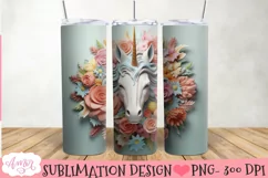 Unicorn 3D tumbler wrap PNG for sublimation Product Image 2