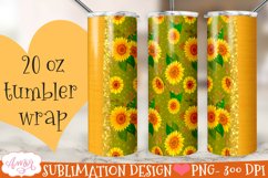 Sunflower tumbler wrap for sublimation customizable Product Image 2