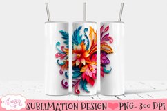 3D Tumbler Sublimation BUNDLE | Colorful floral tumblers PNG Product Image 7