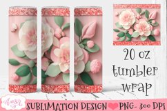 Floral 3D Tumbler Sublimation BUNDLE | Spring tumbler PNG Product Image 7