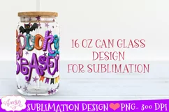 Spooky season glass can PNG for sublimation | Halloween PNG Product Image 2