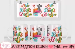 Love books and coffee mug wrap for sublimation PNG Product Image 2
