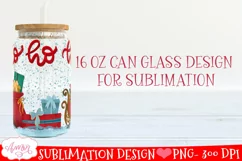 Cute Santa Glass Wrap PNG for Sublimation | Christmas PNG Product Image 2