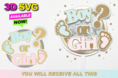 Boy or Girl Shaker Cake Topper SVG Product Image 1
