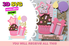 Cupcake gift Birthday 3D SVG Product Image 1