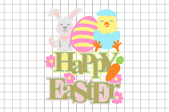 Happy Easter Cake Topper 3D SVG Product Image 2