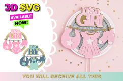 Clothesline baby Topper 3D SVG Product Image 1