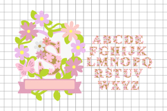 Floral Monogram cake topper 3D SVG Product Image 2