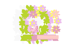 Floral Monogram cake topper 3D SVG Product Image 3